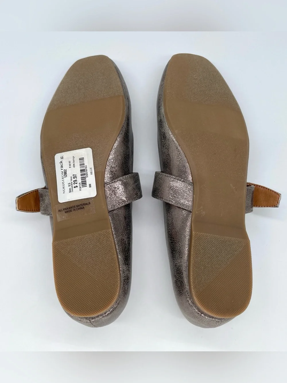 DV Dolce Vita Mellie Pewter Metallic Mary Jane Flats - Size 8.5 NWOB